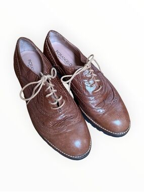 Fiorangelo women's brown leather brogue Oxford shoes Made in Italy